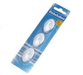 Klebehaken, verchromt - 3er Pack 