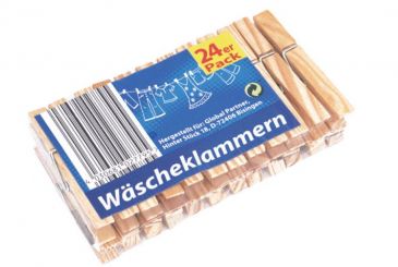 Wäscheklammern, 24er Pack 