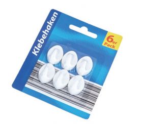 Klebehaken, 6er Pack 