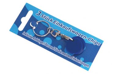 Schlüsselanhänger mit 3 Einkaufswagenchips 