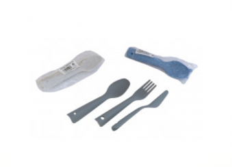 Besteck 3-tlg. aus Kunststoff, verschiedene Farben 