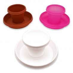 Blumentopf mit Unterteller "Ikebana", verschiedene Farben 