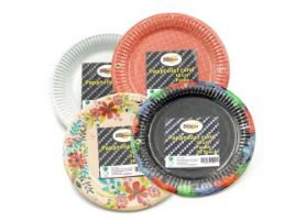 Pappteller rund, 18 cm, 8er Pack., verschiedene Farben 