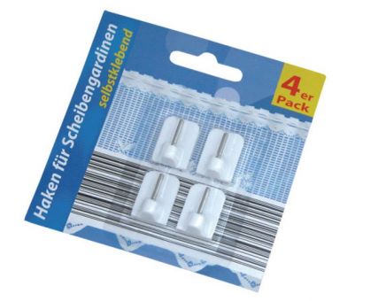 Haken für Scheibengardinen, 4er Pack 
