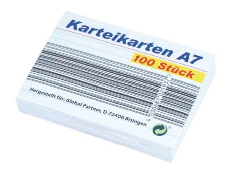 Karteikarten A7, 100er Pack 