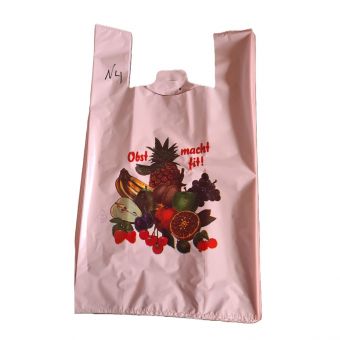 Hemdchentragetasche – Obst macht Fit ROSA (Maße 320 × 180 × 550 mm – 85,00 € netto / Karton – Made in Türkiye) 