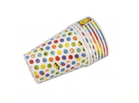 Partybecher "Smiley", 8er Pack 